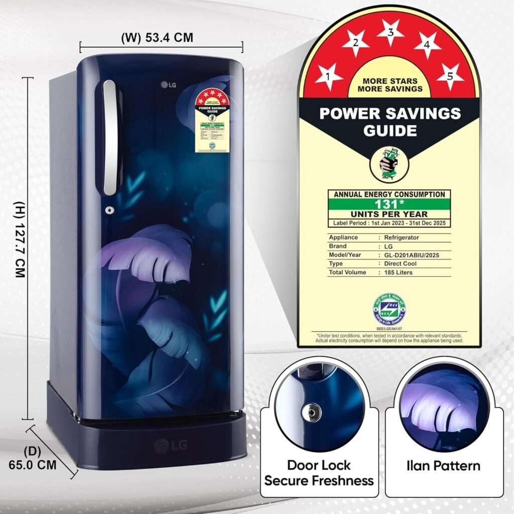 5 star single door fridge