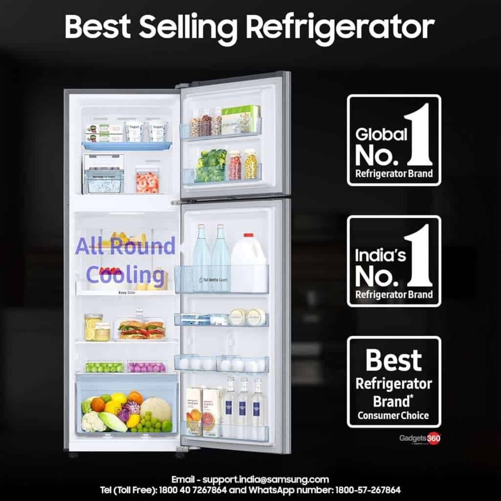 Samsung refrigerator with various features