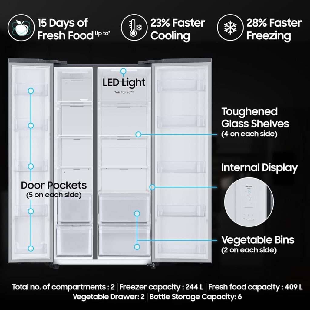 side by side refrigerator under 90000